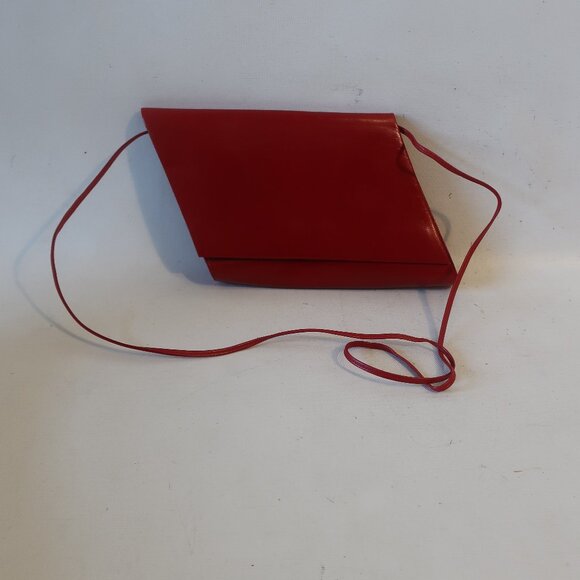 Womens Charles Jourdan Red Leather Vintage Shoulder Bag - Picture 1 of 7